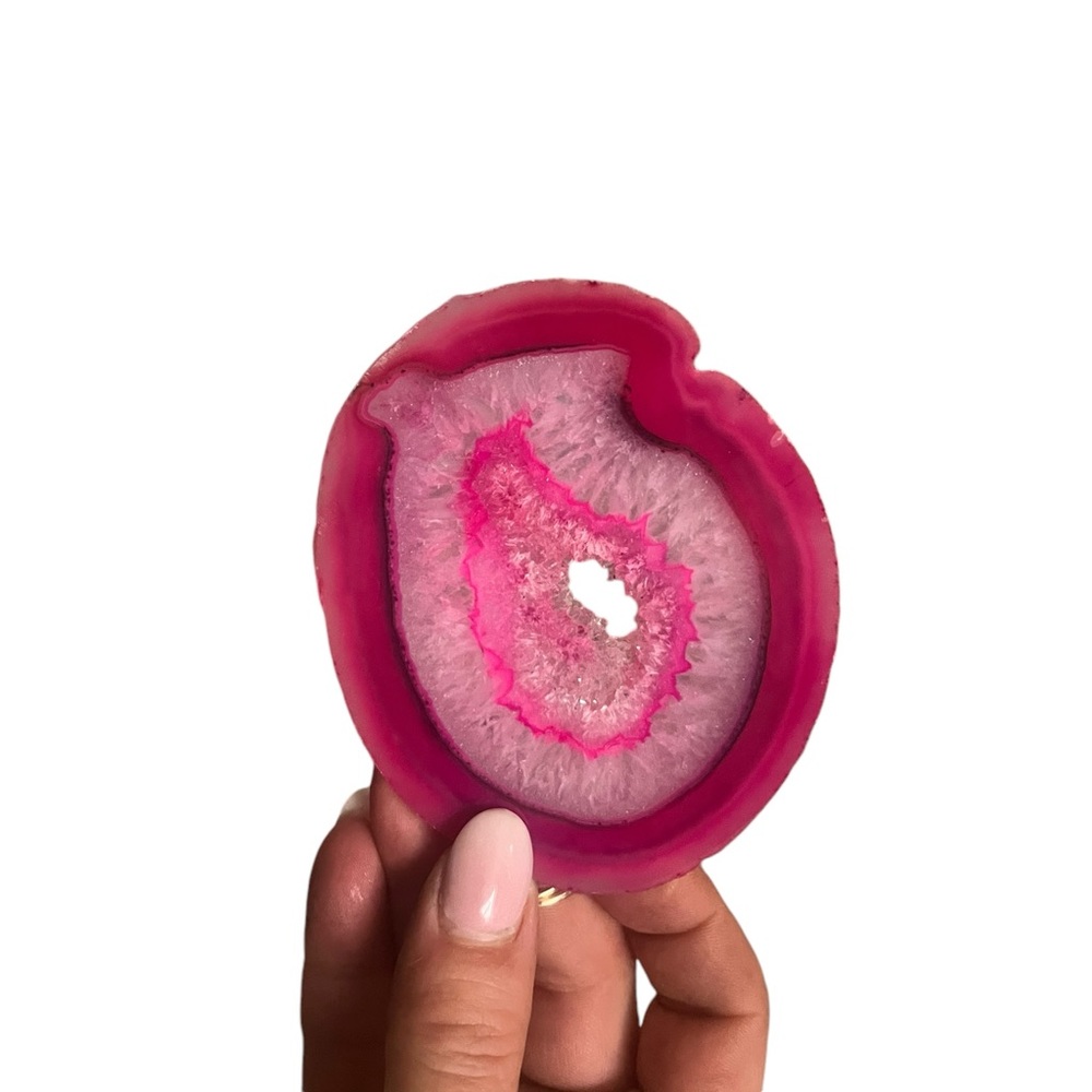 4 pink geode coasters - Picture 3 of 8